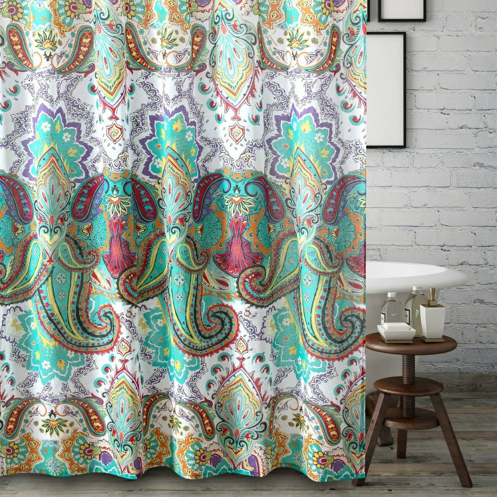 Nirvana Teal Shower Curtain