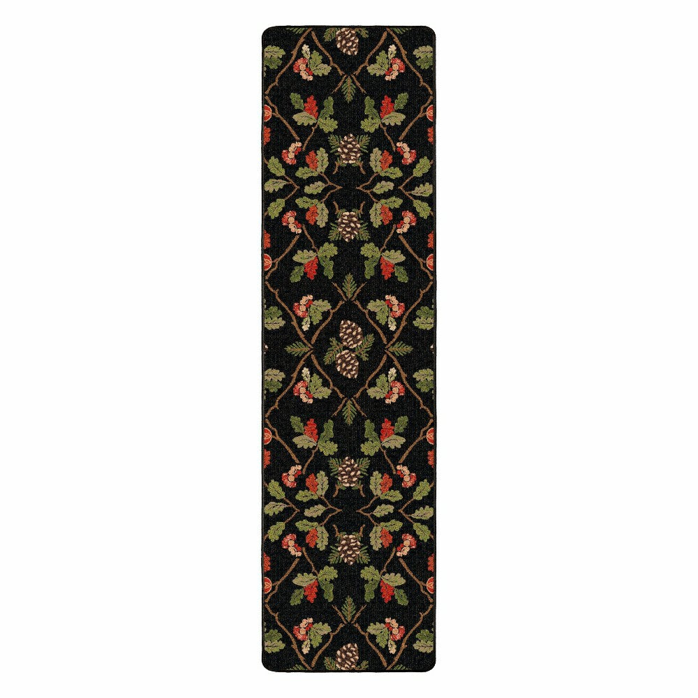 Oakwood Pine Cone and Oak Leaf Rug, 2'1" x 7'8" Runner