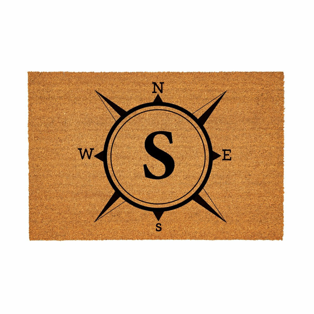 Coastal Coir Mat Compass Monogram 36x24"