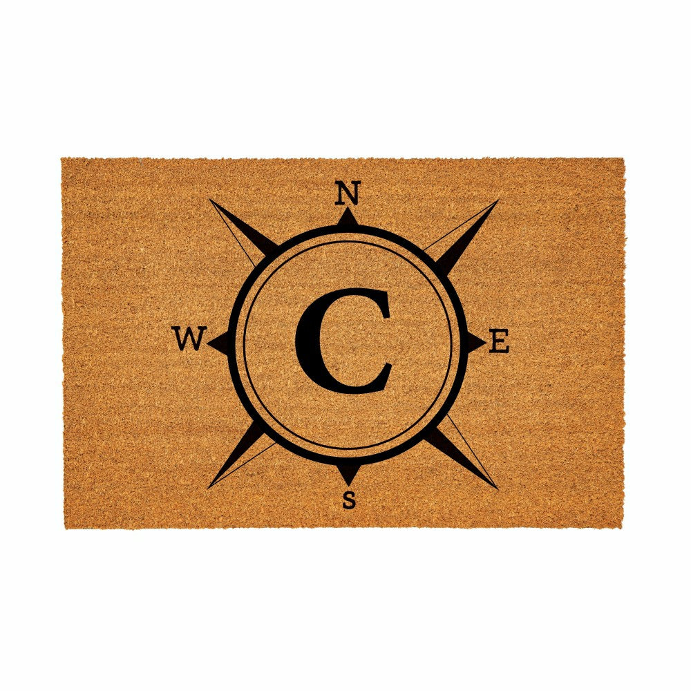 Coastal Coir Mat Compass Monogram 36x24"