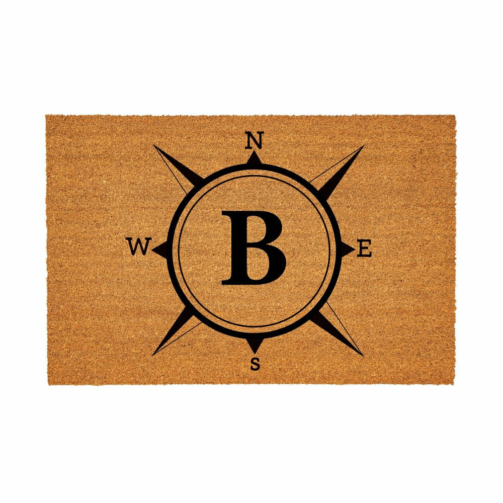 Coastal Coir Mat Compass Monogram 36x24"