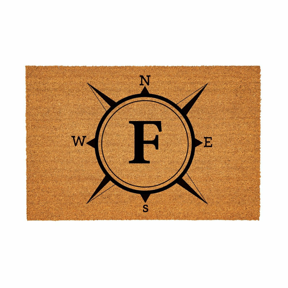 Coastal Coir Mat Compass Monogram 36x24"