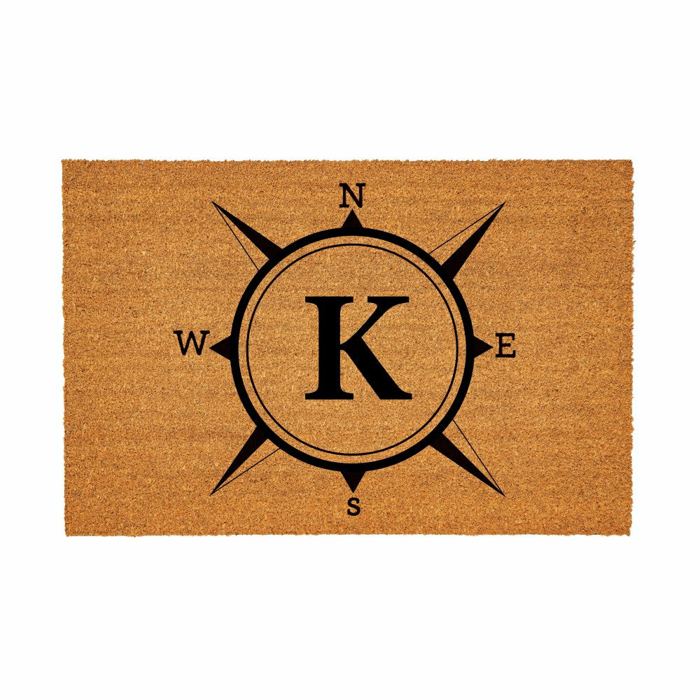 Coastal Coir Mat Compass Monogram 36x24"