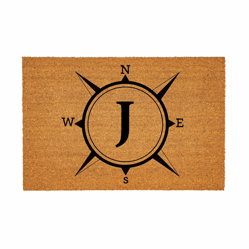 Coastal Coir Mat Compass Monogram 36x24"
