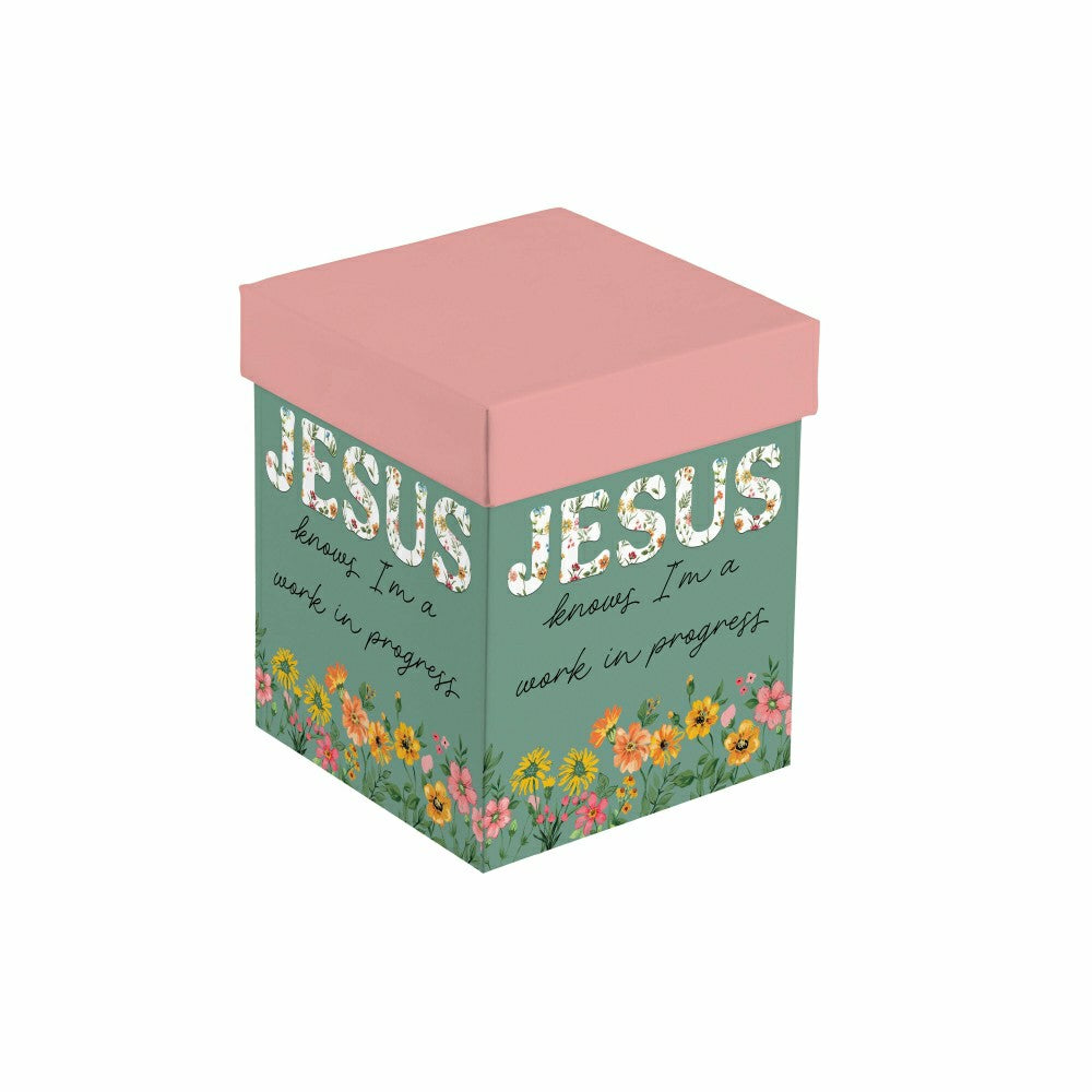 Simple Blessings Wine Glass Stemless, Jesus Knows I'm a Work in Progre