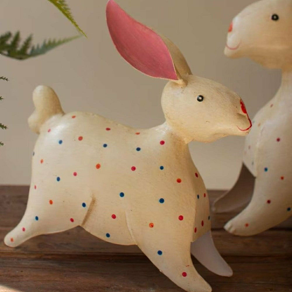 Metal Rabbit Garden Statue, Set of 2