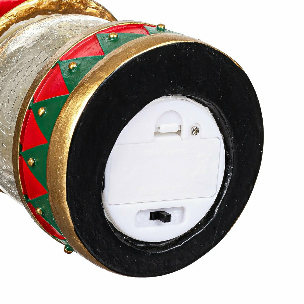 Joyful Traditions LED Table Decor Resin Nutcracker with Crackle Glass