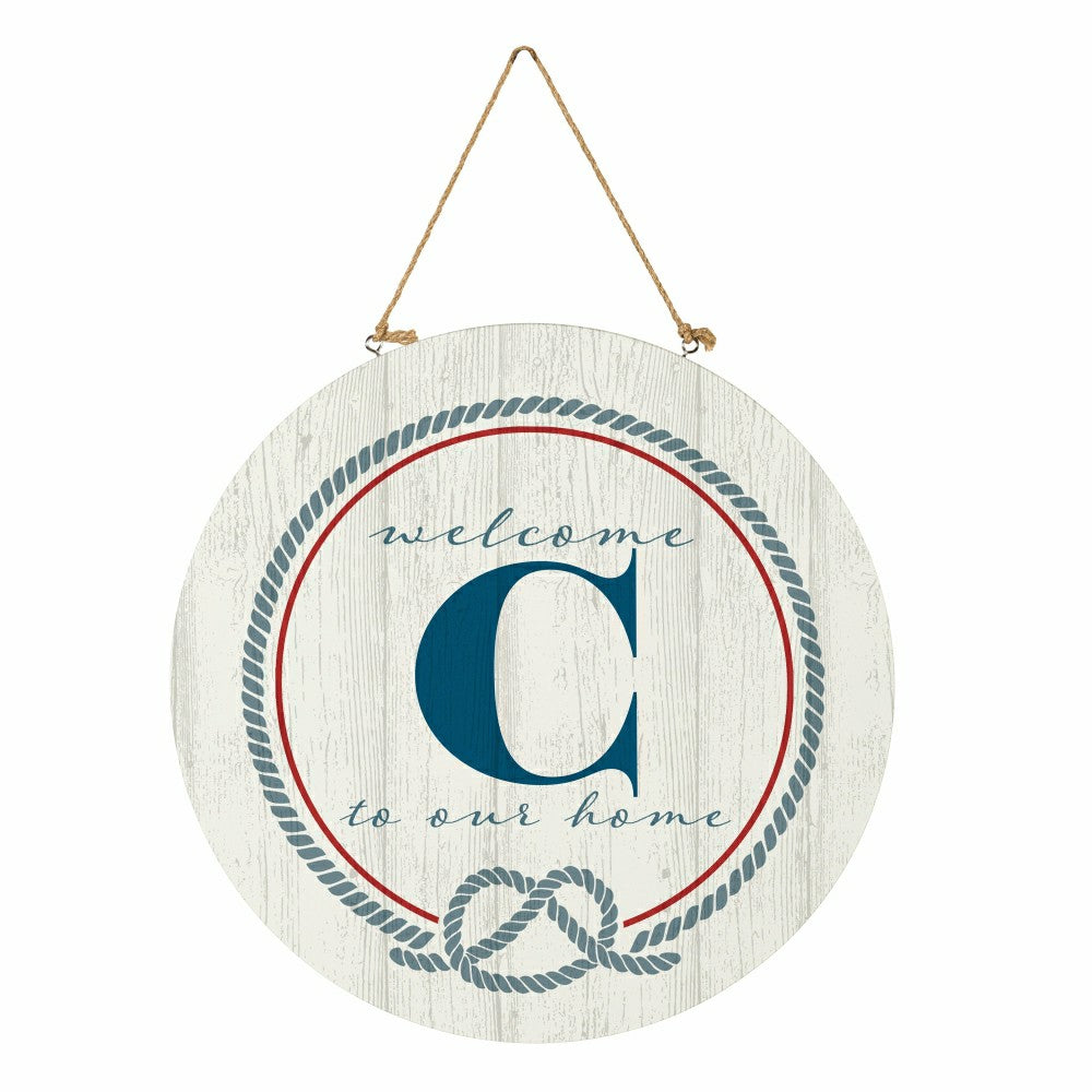 Coastal Door Décor Monogram White 18" C