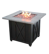 Plow & Hearth Fire Pits | Fireplace & Hearth Delwood Outdoor Lp Gas Fire Pit With Resin Mantel, 30"