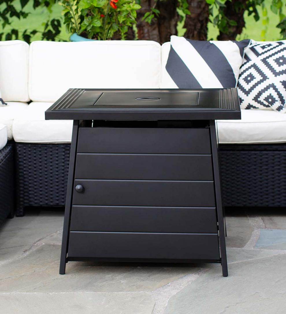 Plow & Hearth Fire Pits | Fireplace & Hearth Cason Outdoor Lp Gas Fire Pit With Steel Mantel, 28"