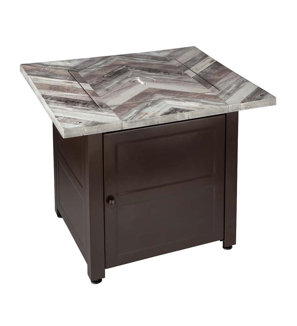 Plow & Hearth Fire Pits | Fireplace & Hearth Berwyn Outdoor Lp Gas Fire Pit With Printed Resin Mantel, 30"