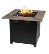 Plow & Hearth Fire Pits | Fireplace & Hearth Bayhill Outdoor Lp Gas Fire Pit With Printed Resin Mantel, 30"