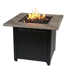 Plow & Hearth Fire Pits | Fireplace & Hearth Bayhill Outdoor Lp Gas Fire Pit With Printed Resin Mantel, 30"