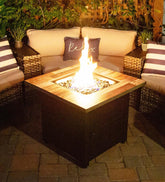 Plow & Hearth Fire Pits | Fireplace & Hearth Beldon Outdoor Lp Gas Fire Pit With Printed Resin Mantel, 30"