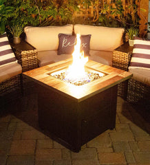 Plow & Hearth Fire Pits | Fireplace & Hearth Beldon Outdoor Lp Gas Fire Pit With Printed Resin Mantel, 30"