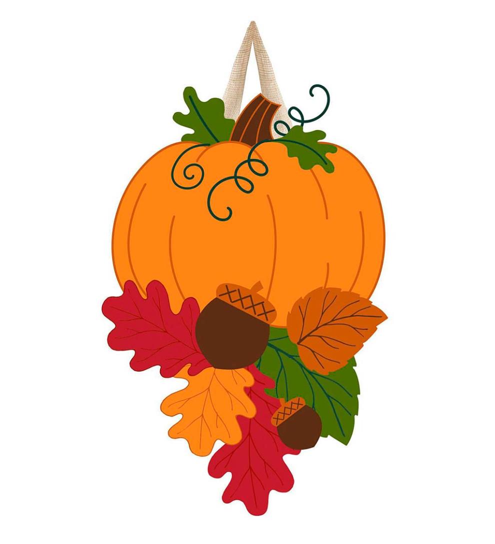 Plow & Hearth Home Accents | Indoor Living Fall Pumpkin And Leaves Door DÉCor