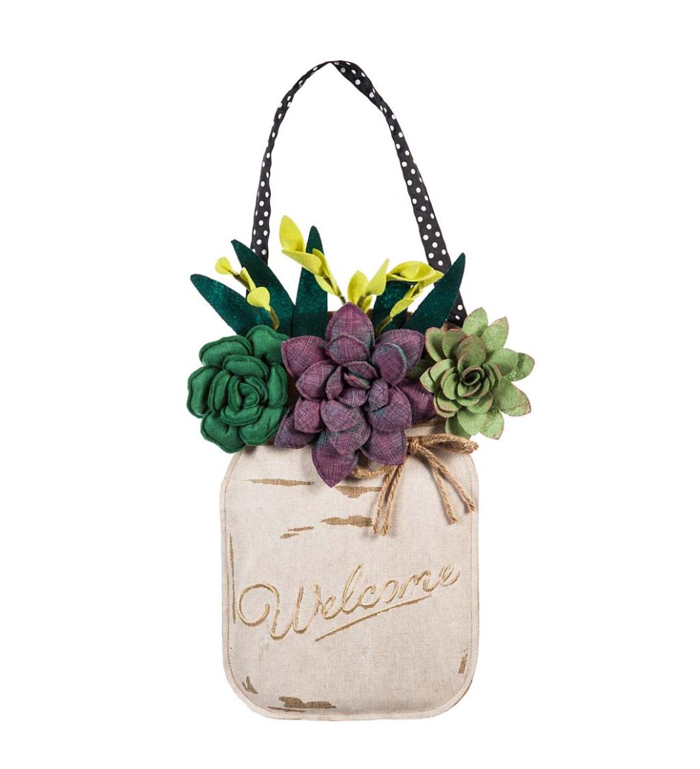 Plow & Hearth Home Accents | Indoor Living Succulents Mason Jar Door DÉCor