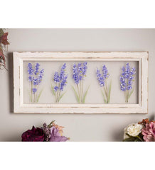 Plow & Hearth Home Accents | Indoor Living Hand-Painted Lilacs Screen Wood Frame Wall DÉCor