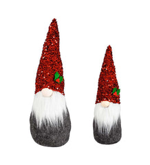 Plow & Hearth Home Accents | Indoor Living Holiday Sparkle Plush Gnome Table DÉCor, Set Of 2