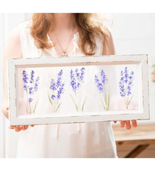 Plow & Hearth Home Accents | Indoor Living Hand-Painted Lilacs Screen Wood Frame Wall DÉCor
