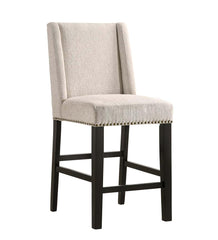 Plow & Hearth Kitchen & Bar Stools | Indoor Living Upholstered Chair-Style 24" Counter Stools, Set Of 2 - Charcoal Gray/Espresso