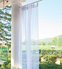 Plow & Hearth Sheers | Indoor Living Outdoor Velcro® Curtains Tab Sheer Panel
