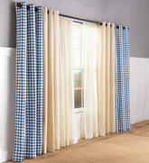 Plow & Hearth Valances | Indoor Living Thermalogic™ Energy Efficient Insulated Check Grommet-Top Curtain Pairs