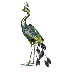 Plow & Hearth Decorative Garden Accents | Yard & Garden 33"H Metal Peacock Garden Statue