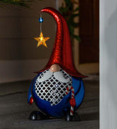 Plow & Hearth Garden Accents | Yard & Garden Twinkling Light Solar Garden Gnome, 16½"H