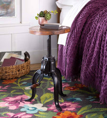 Plow & Hearth Accent Tables | Indoor Living Allegheny Reclaimed Wood Adjustable Height Crank Table