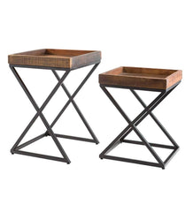 Plow & Hearth Accent Tables | Indoor Living Allegheny Reclaimed Wood Nesting Tables, Set Of Two