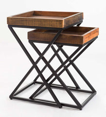 Plow & Hearth Accent Tables | Indoor Living Allegheny Reclaimed Wood Nesting Tables, Set Of Two