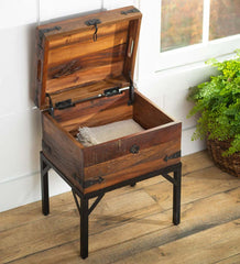 Plow & Hearth Accent Tables | Indoor Living Allegheny Reclaimed Wood Storage Trunk Table