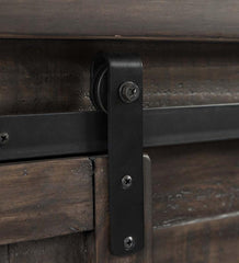 Plow & Hearth Accent Tables | Indoor Living Cape Charles Barn Door Wood Storage Cabinet With Barnwood Finish - Barnwood