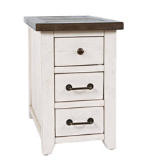 Plow & Hearth Accent Tables | Indoor Living Cape Charles Reclaimed Wood Power Station Side Table With Usb Ports - White