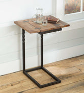 Plow & Hearth Accent Tables | Indoor Living Deep Creek Rustic Pull-Up Table With Fold-Out Leaves In Wood And Metal