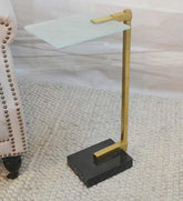 Plow & Hearth Accent Tables | Indoor Living Frosted Glass Demitri C-Shaped Drink Table - Gold