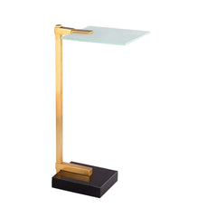 Plow & Hearth Accent Tables | Indoor Living Frosted Glass Demitri C-Shaped Drink Table - Gold