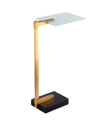 Plow & Hearth Accent Tables | Indoor Living Frosted Glass Demitri C-Shaped Drink Table - Gold