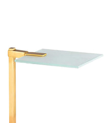 Plow & Hearth Accent Tables | Indoor Living Frosted Glass Demitri C-Shaped Drink Table - Gold