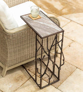 Plow & Hearth Accent Tables | Indoor Living Indoor/Outdoor Branchwater Pull-Up Table With Marble Top