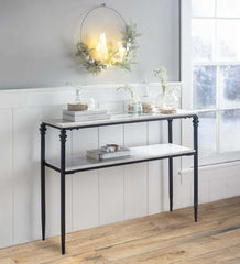Plow & Hearth Accent Tables | Indoor Living Indoor/Outdoor Nottoway White Marble Console Table