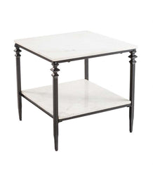 Plow & Hearth Accent Tables | Indoor Living Indoor/Outdoor Nottoway White Marble End Table