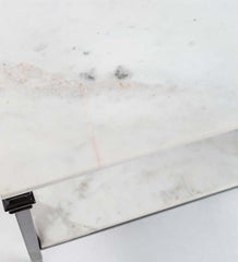 Plow & Hearth Accent Tables | Indoor Living Indoor/Outdoor Nottoway White Marble End Table