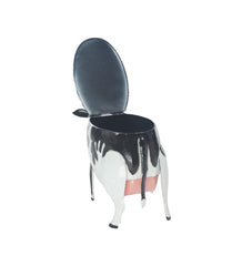 Plow & Hearth Accent Tables | Indoor Living Metal Cow Accent Table With Storage Compartment