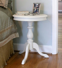 Plow & Hearth Accent Tables | Indoor Living Pedestal-Based Wooden Accent Table - Antique Black