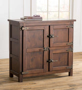 Plow & Hearth Accent Tables | Indoor Living Portland Ice Box Wood Console Table With Replica Hardware - Walnut