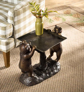 Plow & Hearth Accent Tables | Indoor Living Recycled Cast Aluminum Bear Cub Accent Table