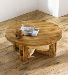 Plow & Hearth Accent Tables | Indoor Living Rowan Ridge Reclaimed Wood Round Coffee/Cocktail Table
