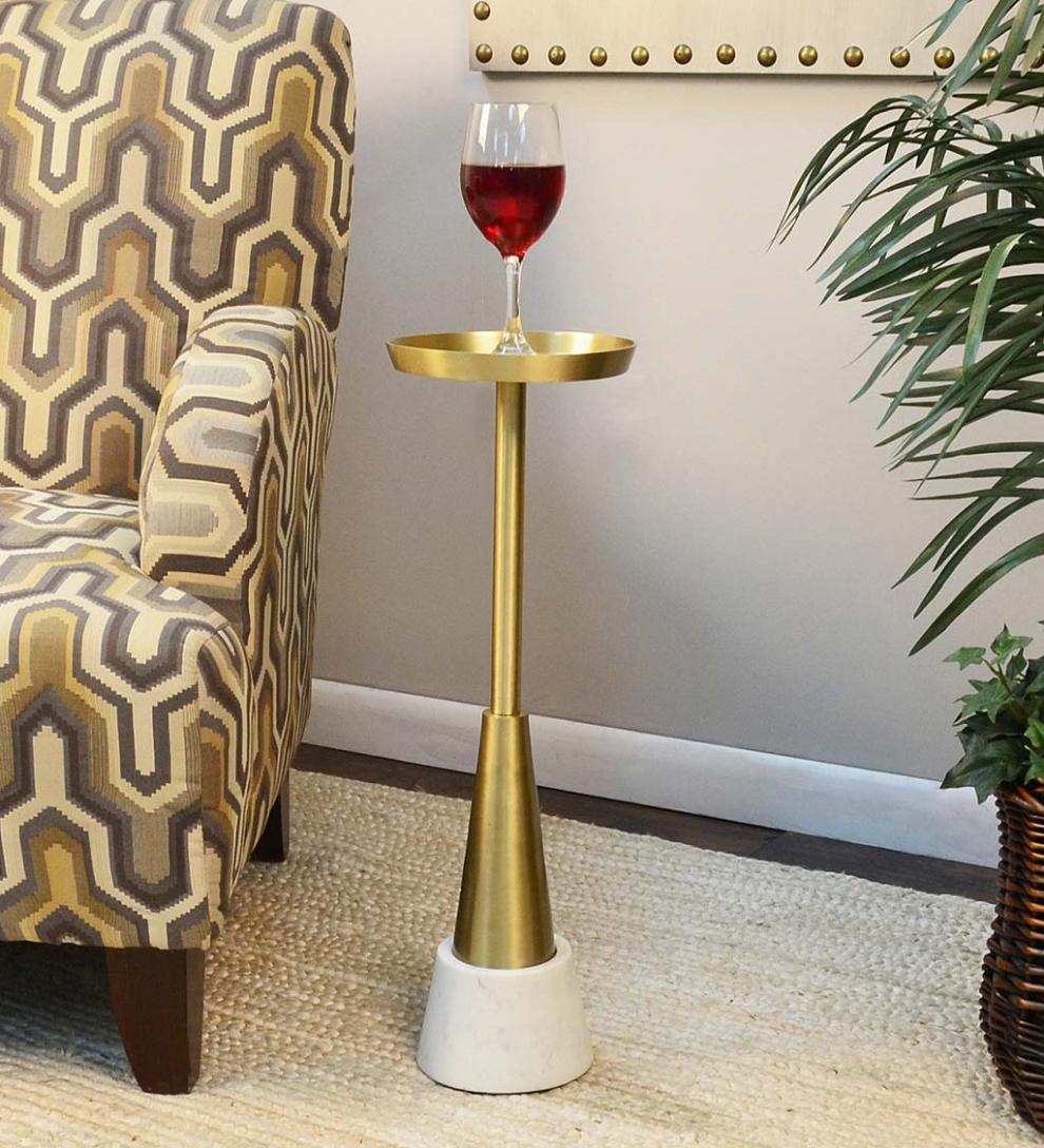 Plow & Hearth Accent Tables | Indoor Living Small Davenport Drink Table - Gold